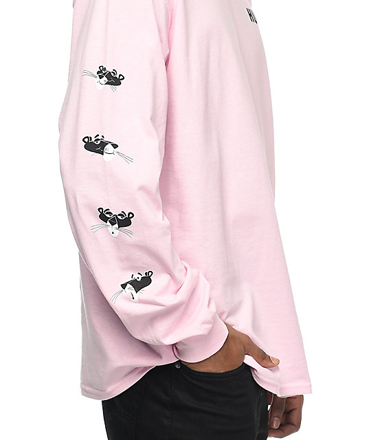 HUF x Pink Panther Heads Pink Long Sleeve T-Shirt | Zumiez