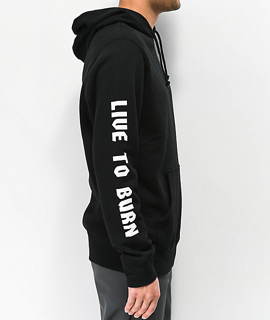 huf x spitfire triangle black hoodie