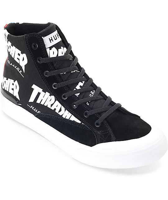 HUF x Thrasher Classic Hi TDS Black & White Skate Shoe at Zumiez : PDP