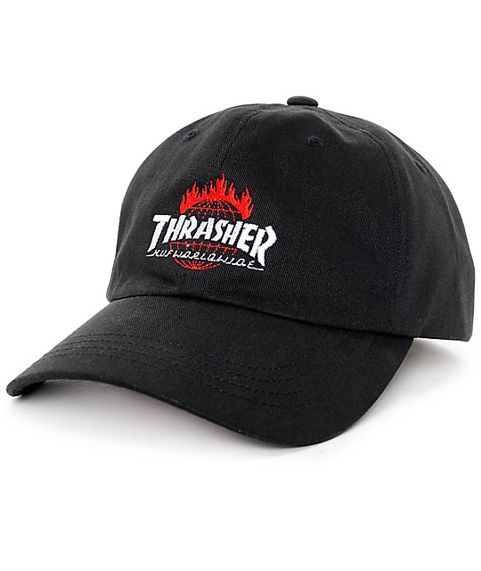 HUF x Thrasher TDS Black 6 Panel Hat | Zumiez