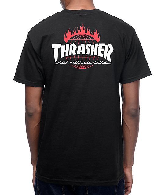 HUF x Thrasher TDS Black T-Shirt | Zumiez