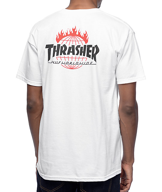 HUF x Thrasher TDS White T-Shirt | Zumiez
