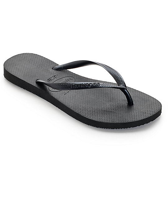 Havaianas Slim Black Flip Flop Sandals | Zumiez