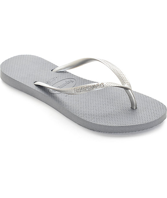 women's gray flip flops