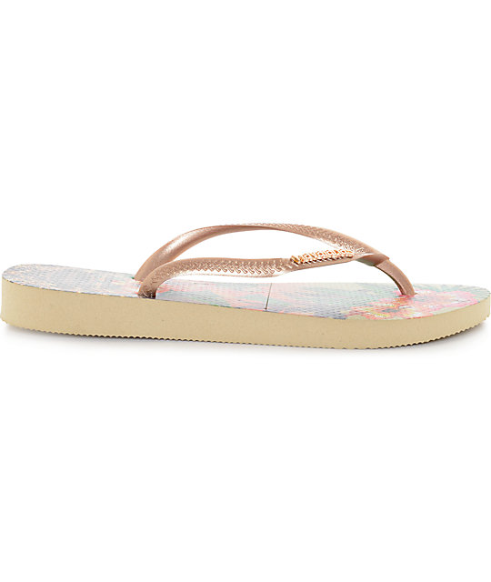 havaianas slim tropical ivory