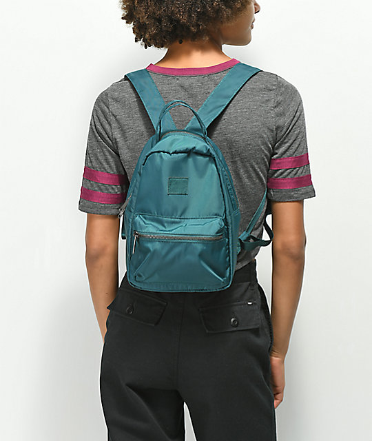 Herschel Supply Co. Nova Deep Teal Satin Mini Backpack ...