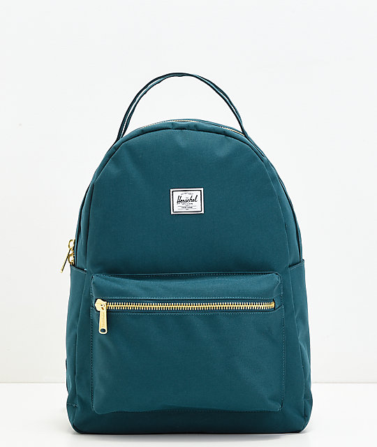 teal and black backpack