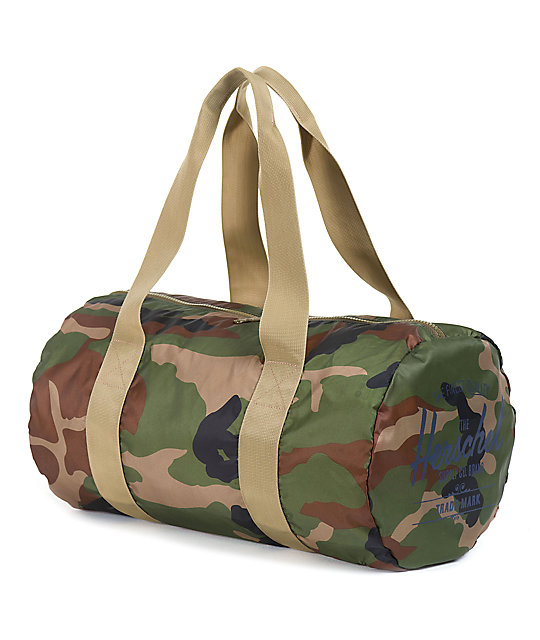 Herschel Supply Co Packable Woodland Camo Khaki 22l Duffle Bag