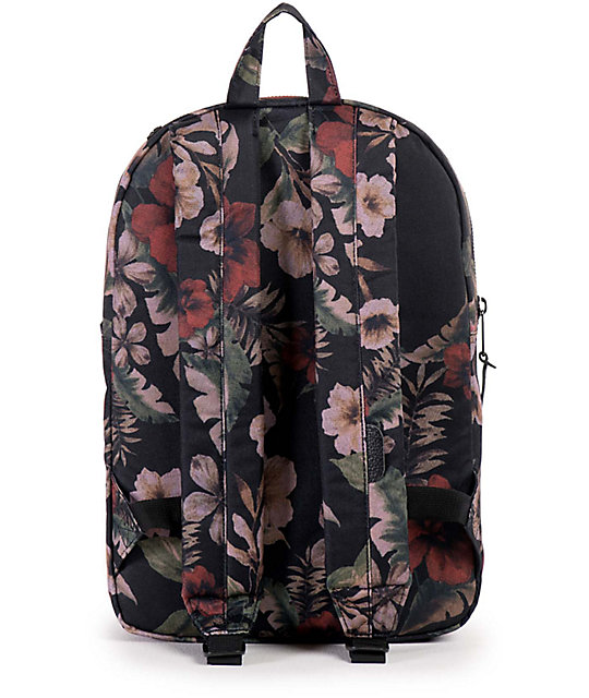 Herschel Supply Co. Settlement Mid Black & Hawaiian Floral Print 17L ...