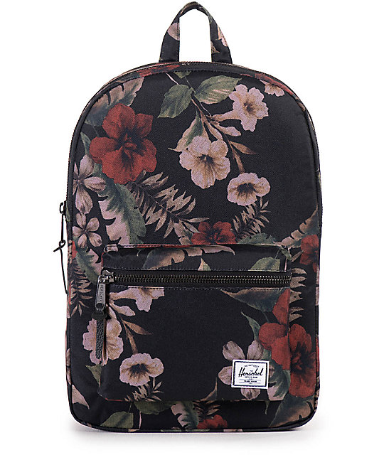 Herschel Supply Co. Settlement Mid Black & Hawaiian Floral Print 17L ...