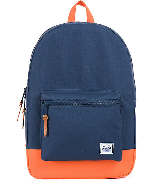 blue and orange backpack