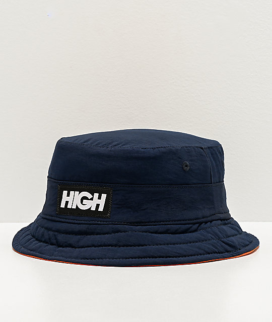 blue and orange bucket hat