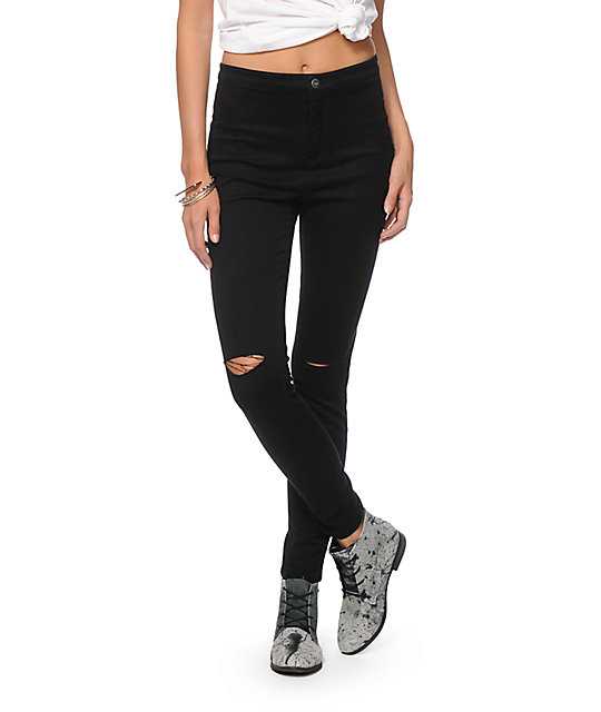 Highway Jeans Black High Waisted Skinny Jeans | Zumiez