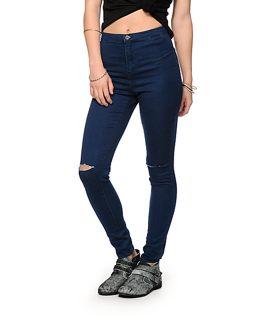 Highway Jeans Dark Rinse High Waisted Skinny Jeans | Zumiez