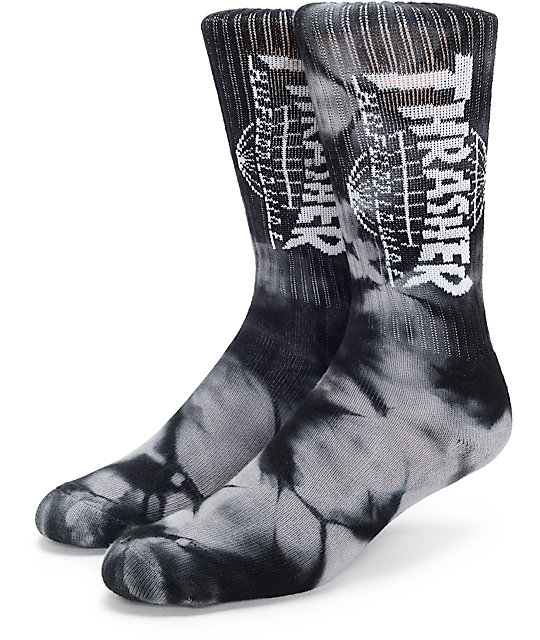 Huf x Thrasher TDS Wash Crew Socks | Zumiez