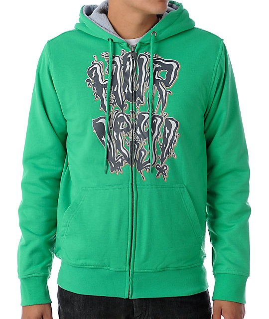 Hurley Hurl N Drip Green Sherpa Hoodie | Zumiez