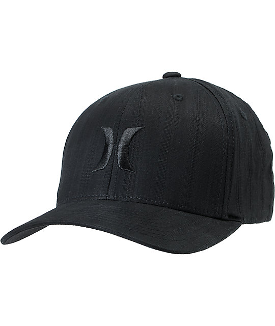 black hurley flexfit hat