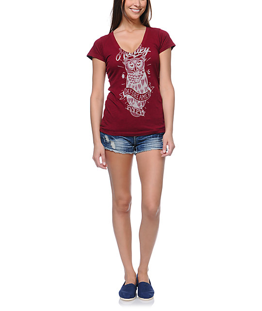 Hurley Owl Red V-Neck T-Shirt | Zumiez