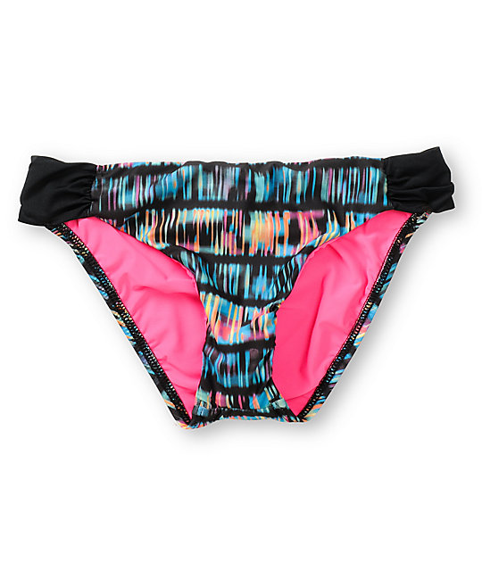 Hurley Swim Record Scratch Aussie Tab Side Bikini Bottom | Zumiez