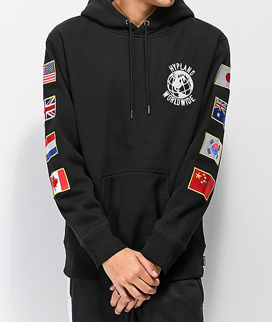 hypland worldwide flag hoodie for sale