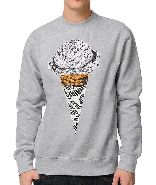 Download ICECREAM Single Scoop Heather Grey Crew Neck Sweatshirt ...