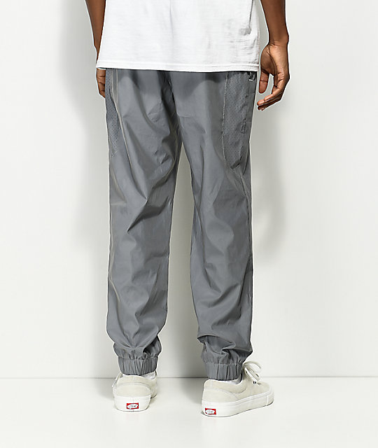 silver reflective track pants