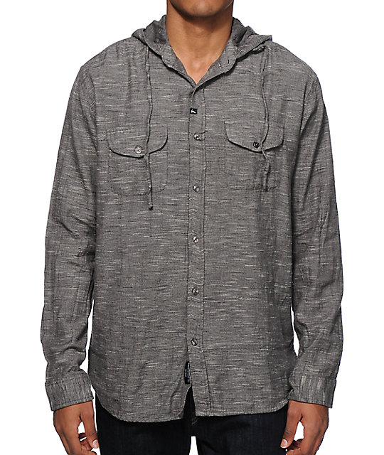 button up shirt with hoodie