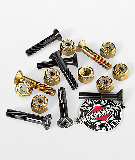Independent Gold Crossbolts 1" Skateboard Hardware Zumiez