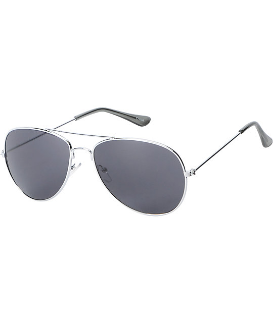 Jack Martin Bullet Proof Silver Aviator Sunglasses | Zumiez