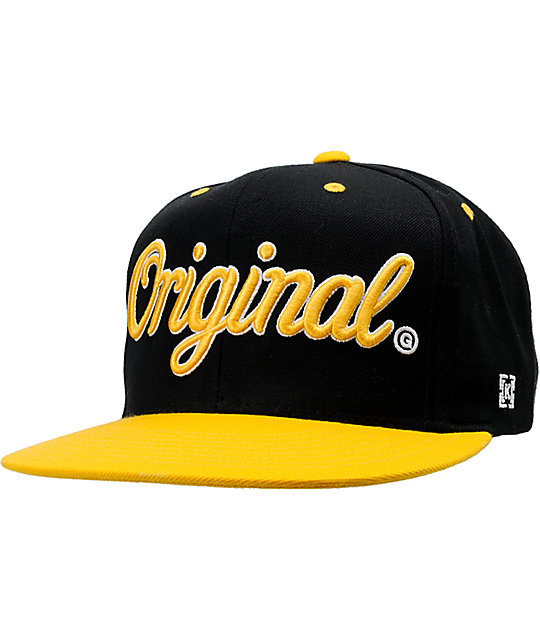 black and yellow hat