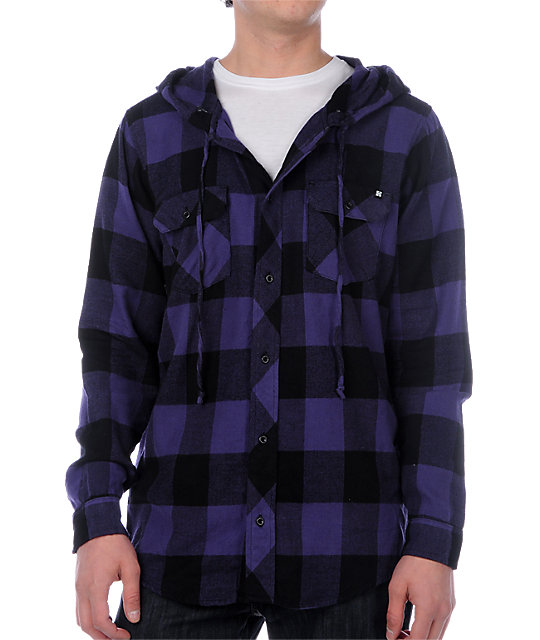 purple flannel hoodie