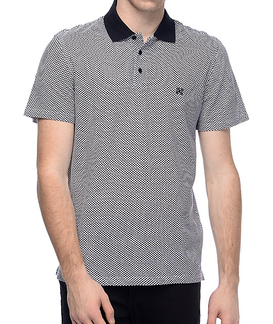 KR3W Wellton Black & White Checkered Polo Shirt