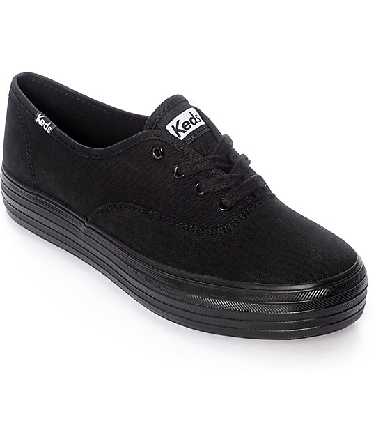 black platform keds