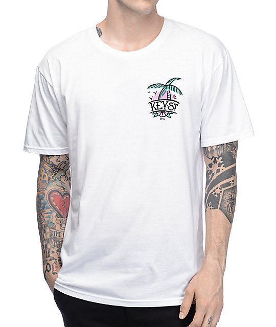 Key Street Palm Tree White T-Shirt | Zumiez