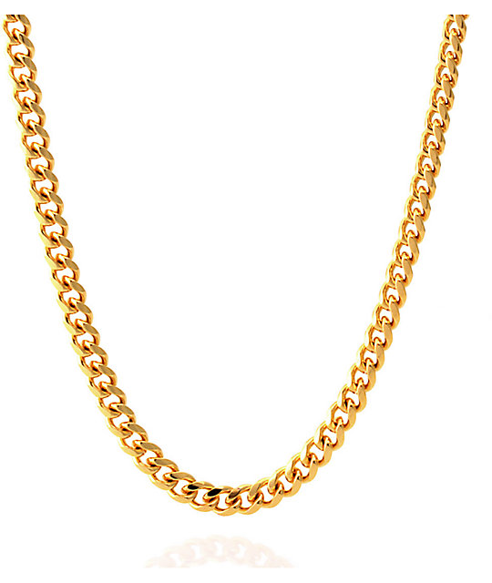 King Ice 5mm 14K Gold 26" Cuban Chain Zumiez.ca