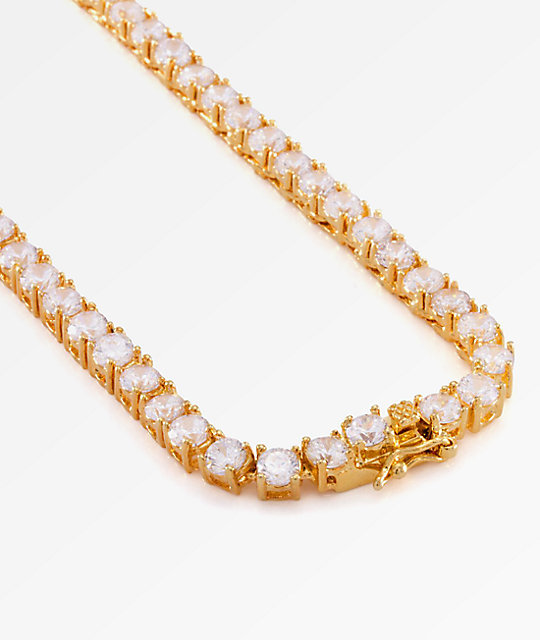 King Ice 5mm Gold Tennis Chain Necklace Zumiez.ca