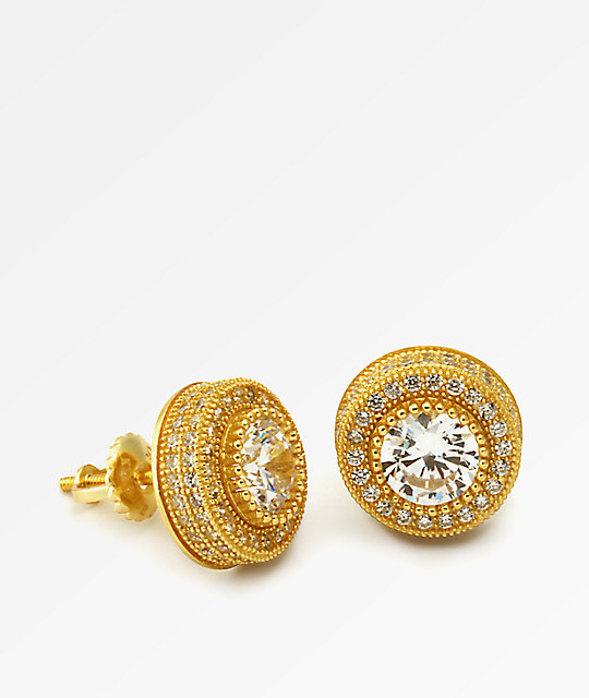 King Ice Gold On Earrings Zumiez King Ice Gold On Earrings