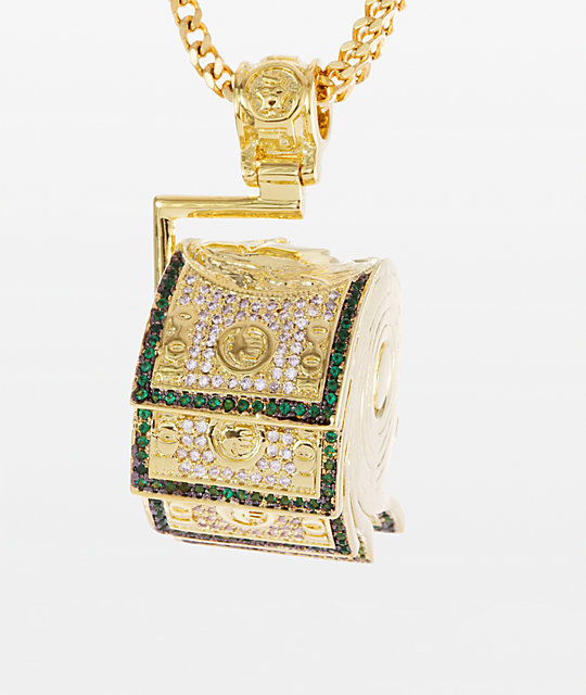 King Ice x Snoop Dogg Money Roll Pendant Gold Necklace | Zumiez