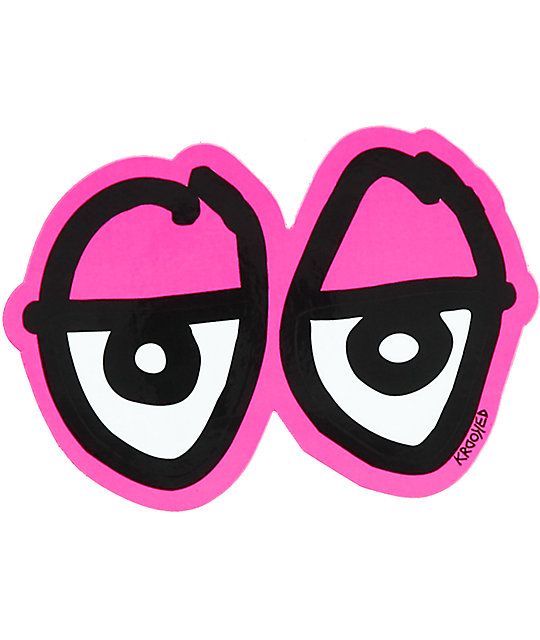 Krooked Eyes Die Cut Pink Sticker | Zumiez