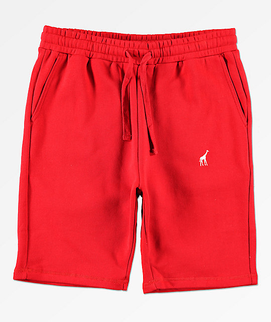 red nike sweat shorts mens