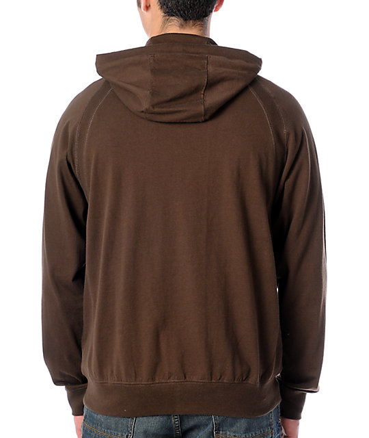 brown zip up hoodie