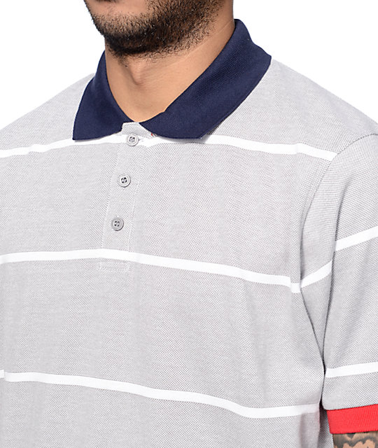 LRG RC Striped Ash Grey Polo Shirt | Zumiez