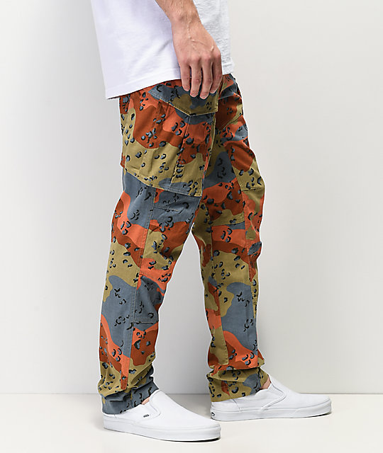 Lrg Recruit Pantalones Cargo De Camuflaje Caqui Y Naranja Zumiez