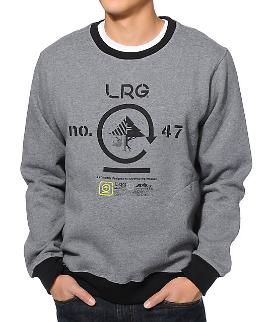 LRG Retro Eternity Charcoal Crew Neck Sweatshirt | Zumiez