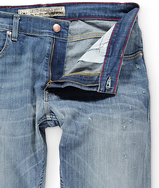 LRG True Taper Light Destroyed Regular Fit Jeans | Zumiez