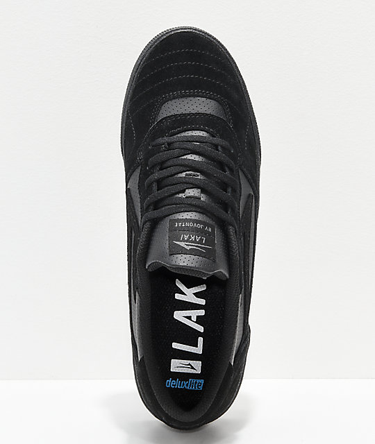 Lakai Cambridge All Black Suede Skate Shoes Zumiez