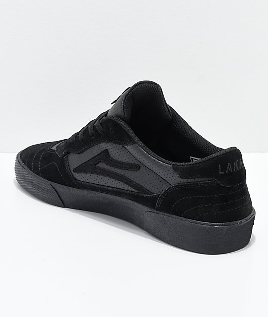 Lakai Cambridge All Black Suede Skate Shoes Zumiez