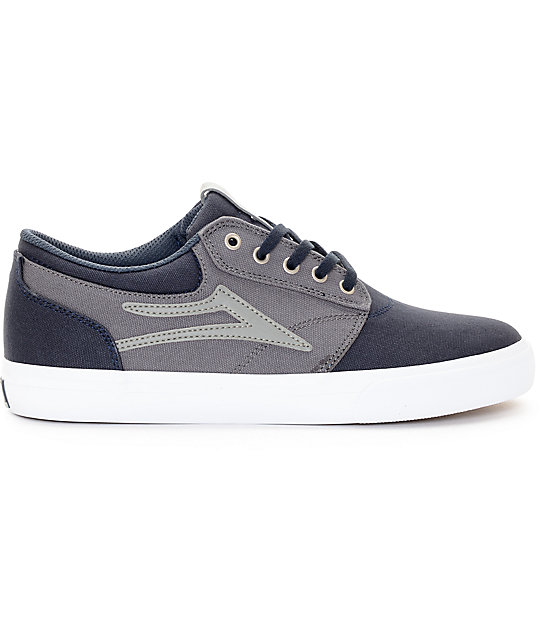 Lakai Griffin Navy & Grey Canvas Skate Shoes | Zumiez