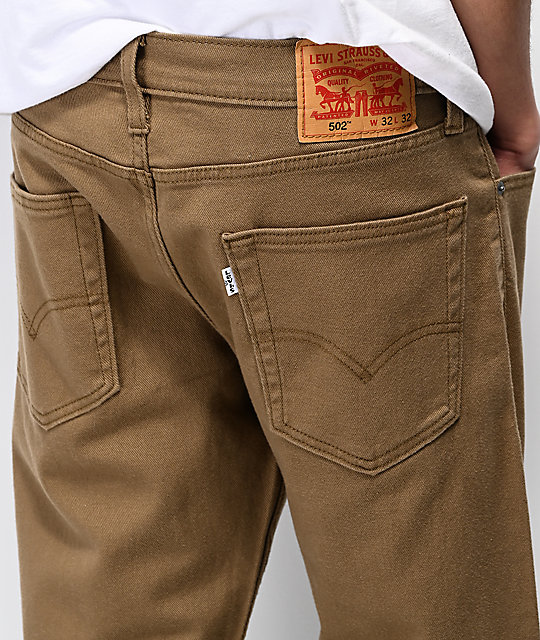 levi's 502 regular taper khaki