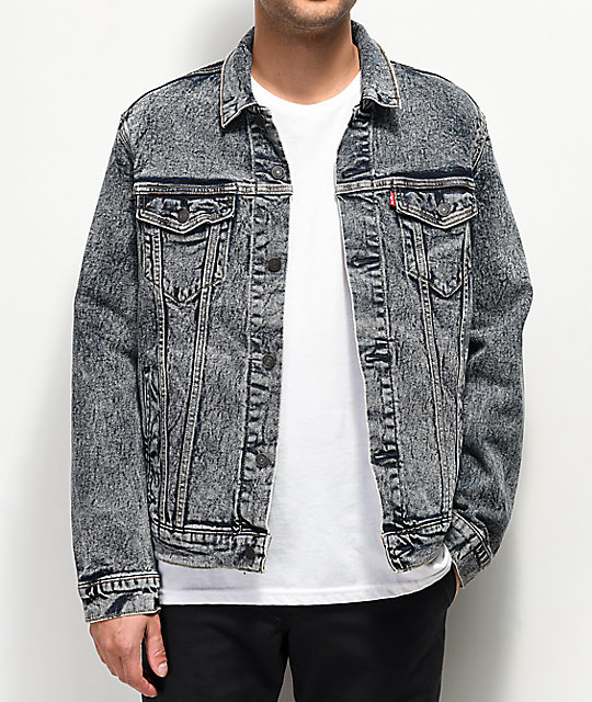 levi's acid wash denim trucker jacket